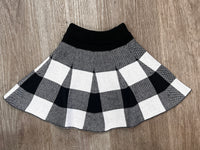 Plaid Knitted Skirt Set