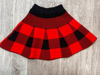 Plaid Knitted Skirt Set